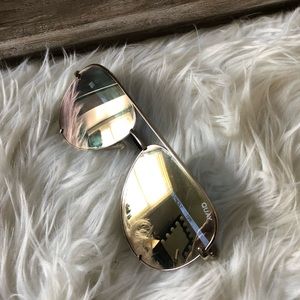 Quay x Desi High Key Gold Aviator Sunglasses